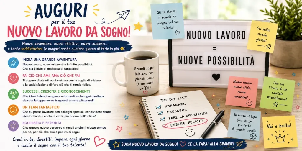 auguri nuovo lavoro da sogno
