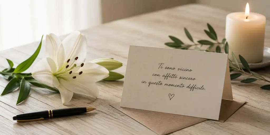biglietto di condoglianze per un amico