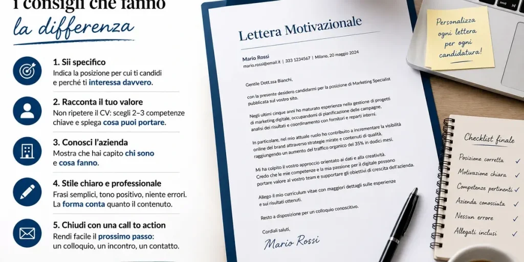 consigli lettera motivazionale