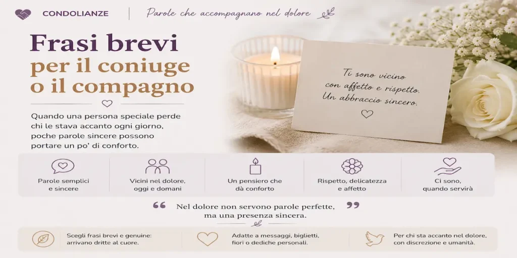 frasi brevi di condoglianze per il partner