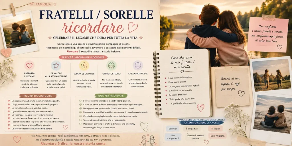frasi per ricordare fratelli e sorelle