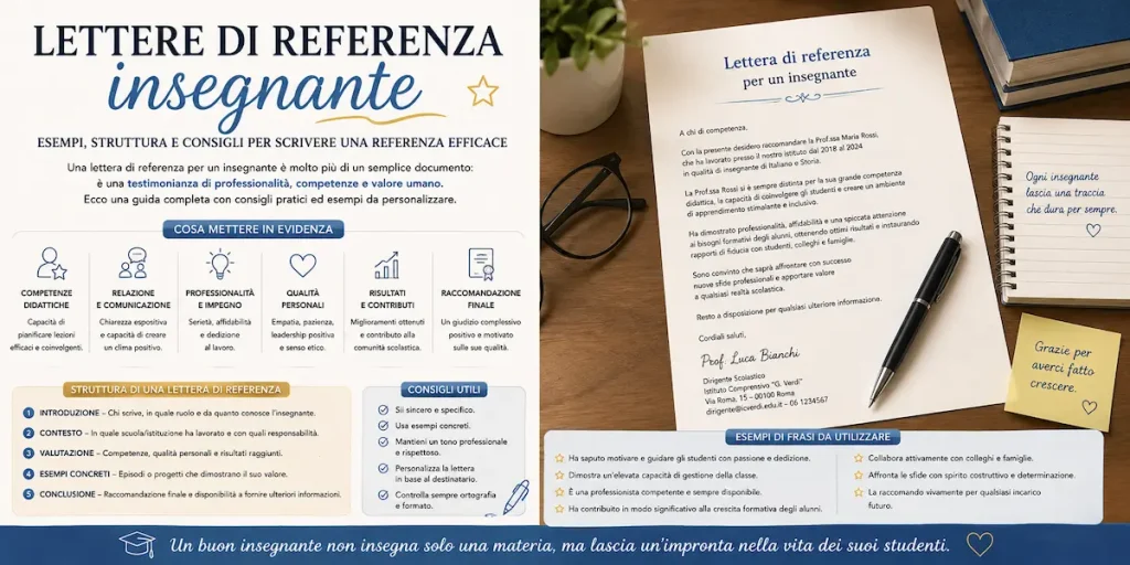 lettera di referenza per insegnante