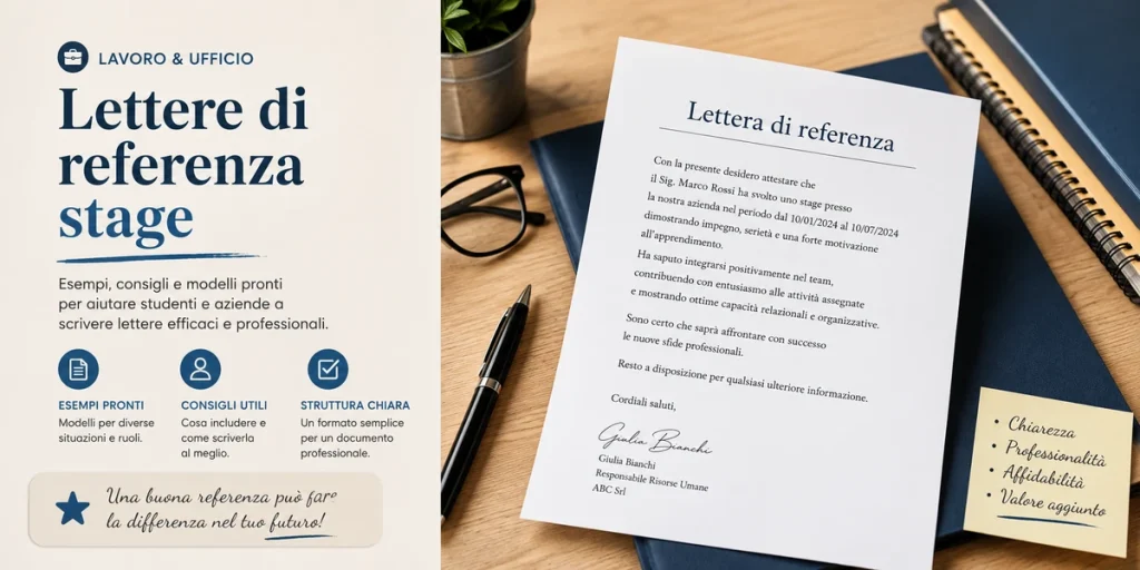lettera di referenza stage