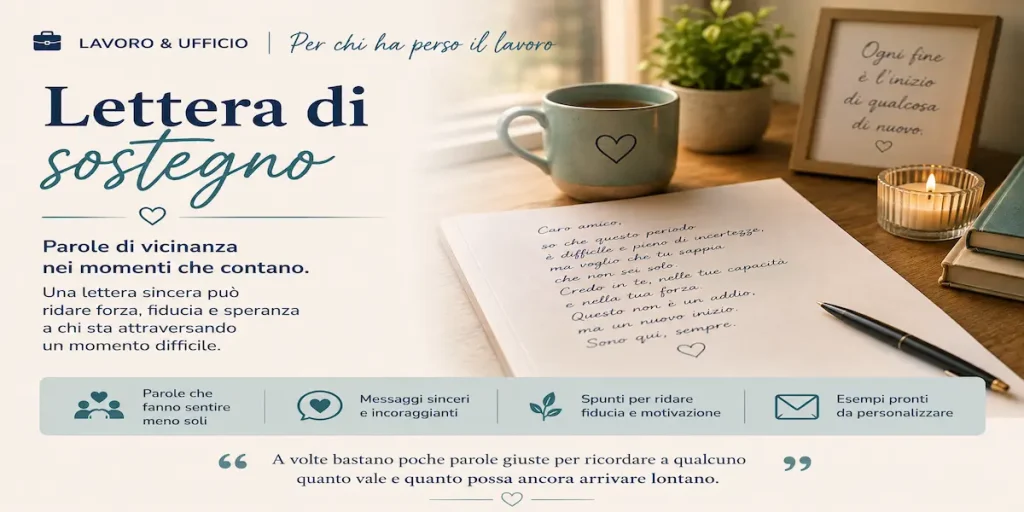 lettera di sostegno per chi ha perso il lavoro