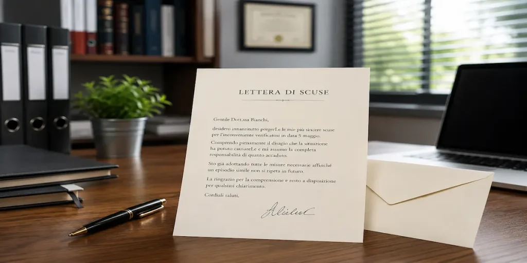 lettera formale di scuse