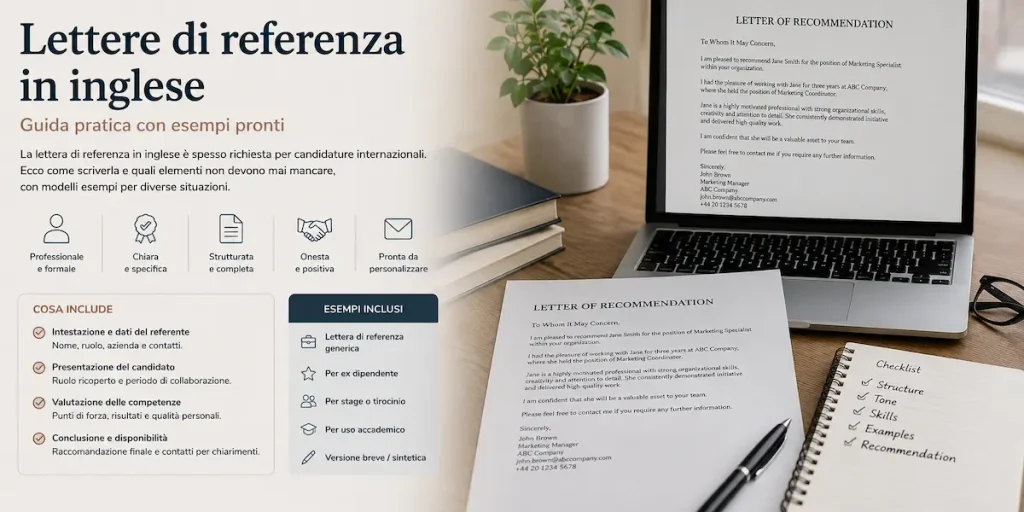 lettera di referenza in inglese