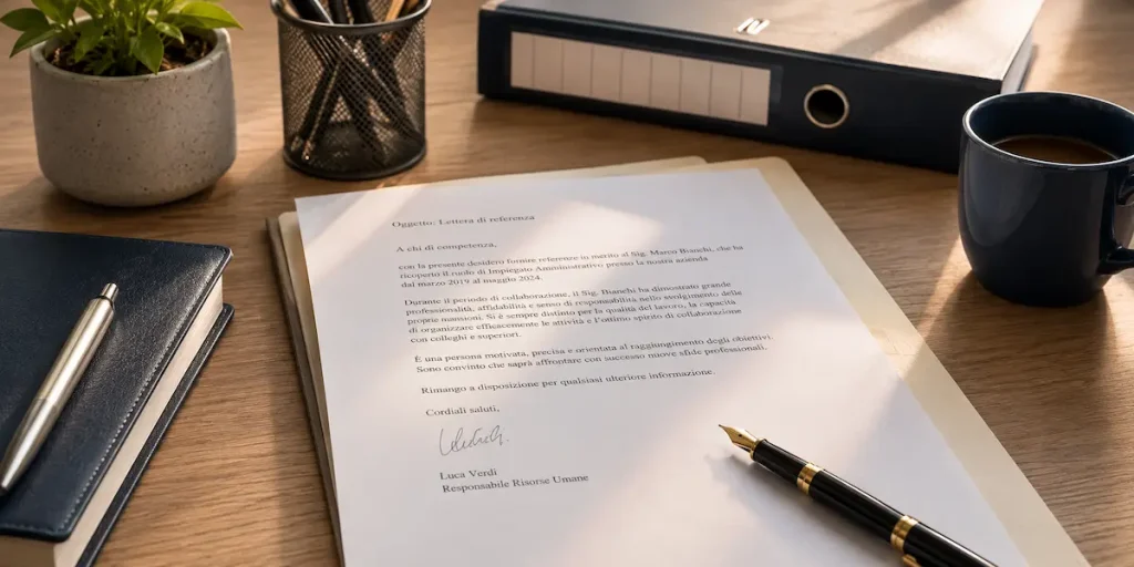 lettera di referenza per dipendente