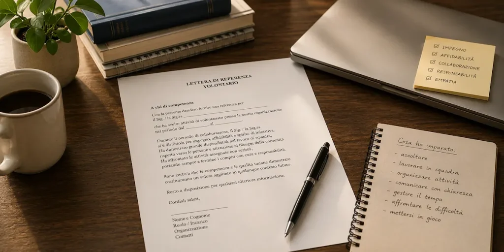 lettera di referenza per volontario